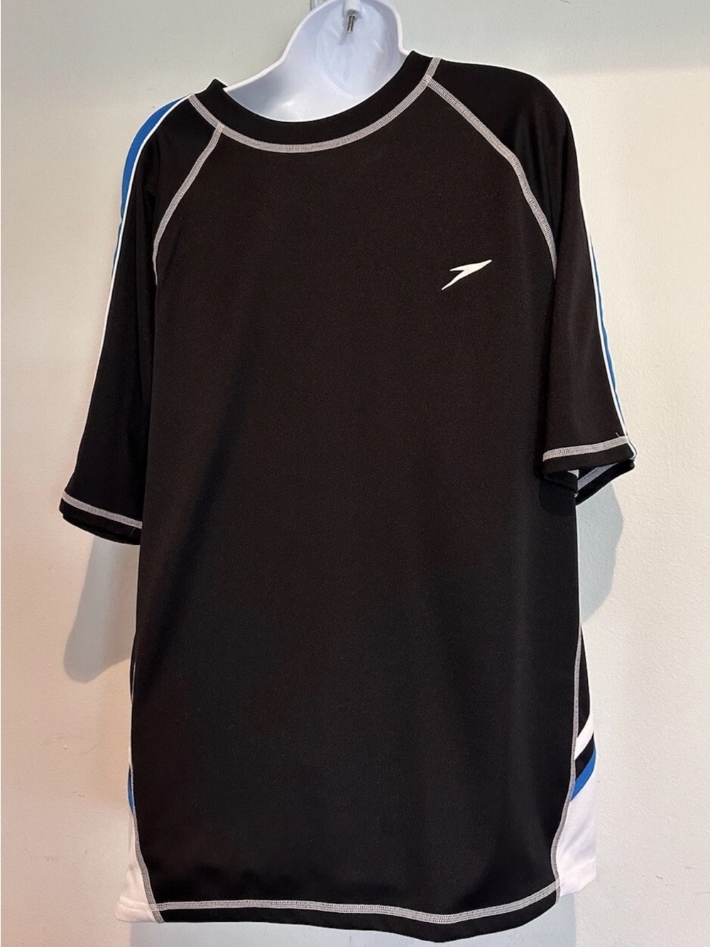 Speedo Black Tee with White Stitching and Red Logo